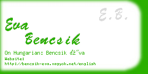 eva bencsik business card